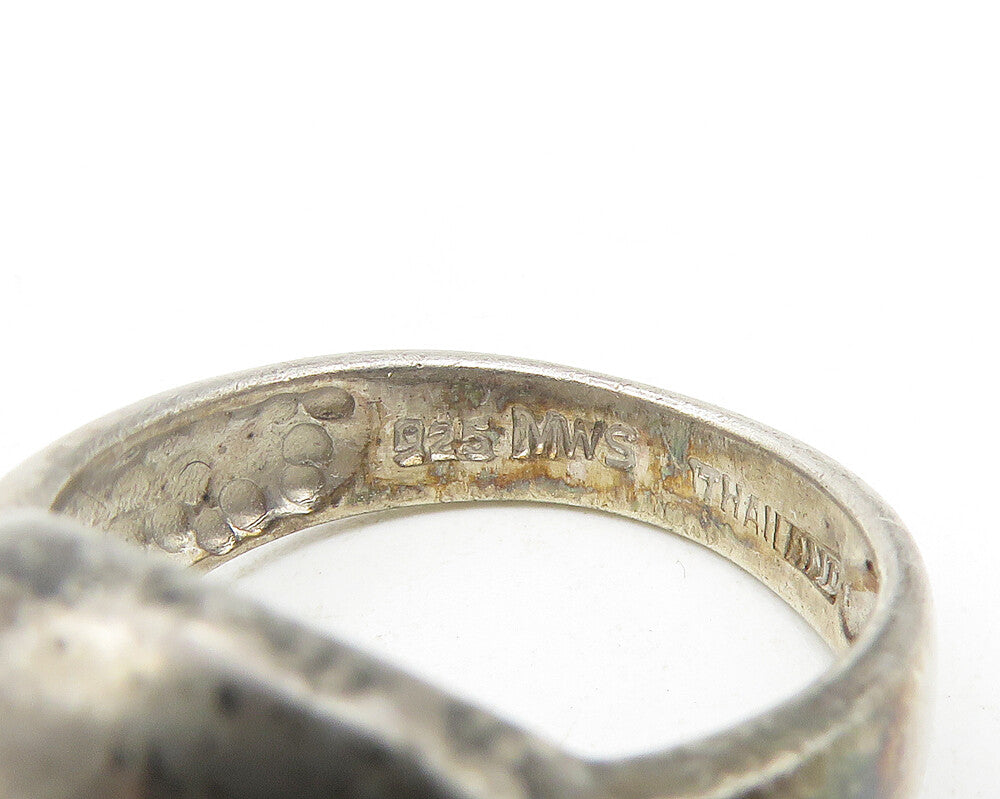 MWS 925 Sterling Silver  Vintage Dark Tone Smooth Dome Band Ring Sz 6  RG11380