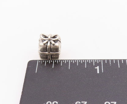 925 Sterling Silver Vintage Pendant PANDORA Carved Gift Box Charm  PT24499