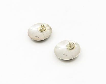 925 Sterling Silver Vintage Jasper Solid Round Button Drop Earrings  EG9041