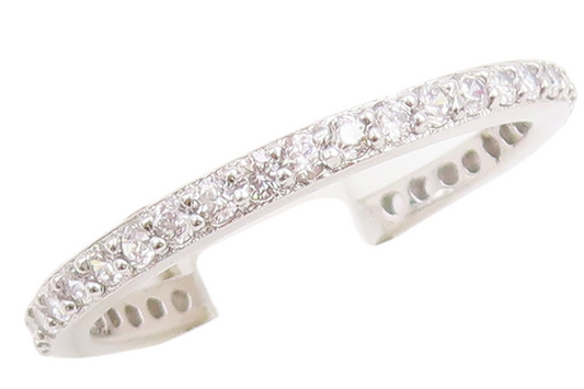 925 Sterling Silver Vintage Ring Minimalist CZ Inlay Band Sz 7 RG30642