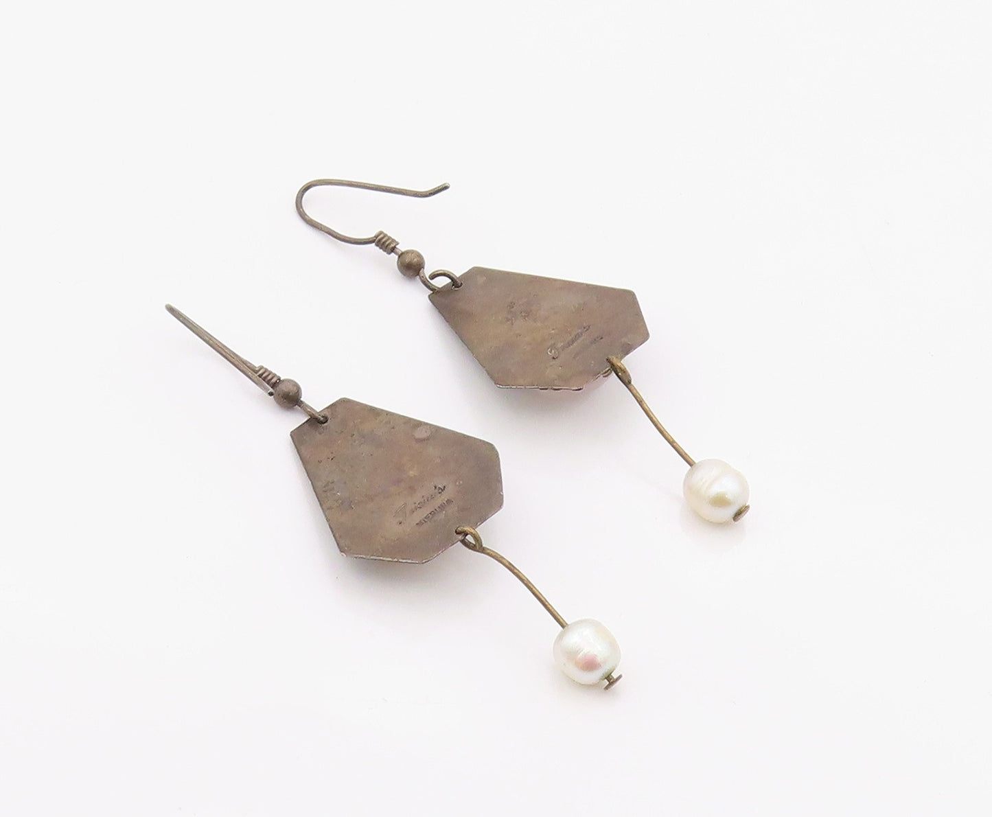 925 Sterling Silver Vintage Earrings TRICIA'S Multi Gemstone Dangles  EG14387