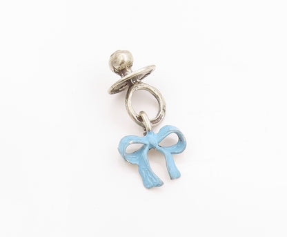 925 Sterling Silver Vintage Pendant Solid Newborn Baby Shower Charm   PT24990
