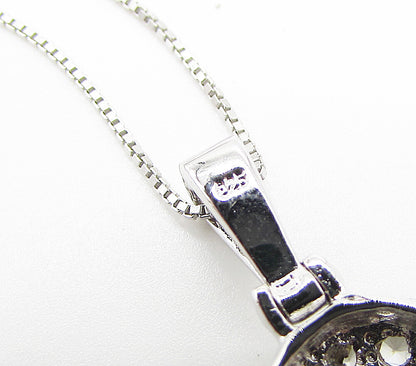 925 Sterling Silver  White Cubic Zirconia Love Heart Pendant & Chain  PT2464