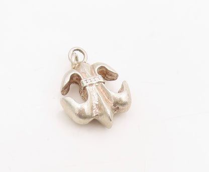 925 Sterling Silver Vintage Pendant Modernist Nautical Anchor Charm  PT25580