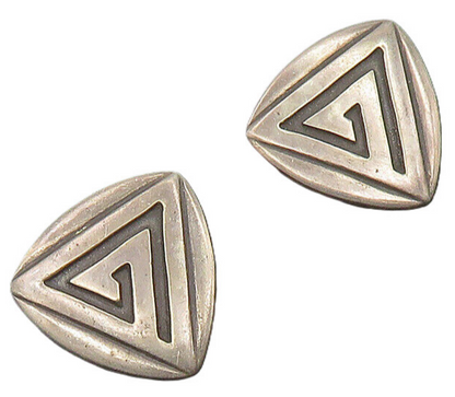 925 Sterling Silver Vintage Oxidized Non Pierce Earrings EG9401