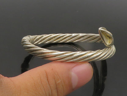 DESIGNER 925 Sterling Silver  Vintage Twist Bypass Bangle Bracelet  BT9324