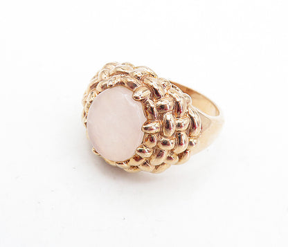 ROSS SIMON 925 Silver  Rose Quartz Weaved Dome Cocktail Ring Sz 9  RG6801