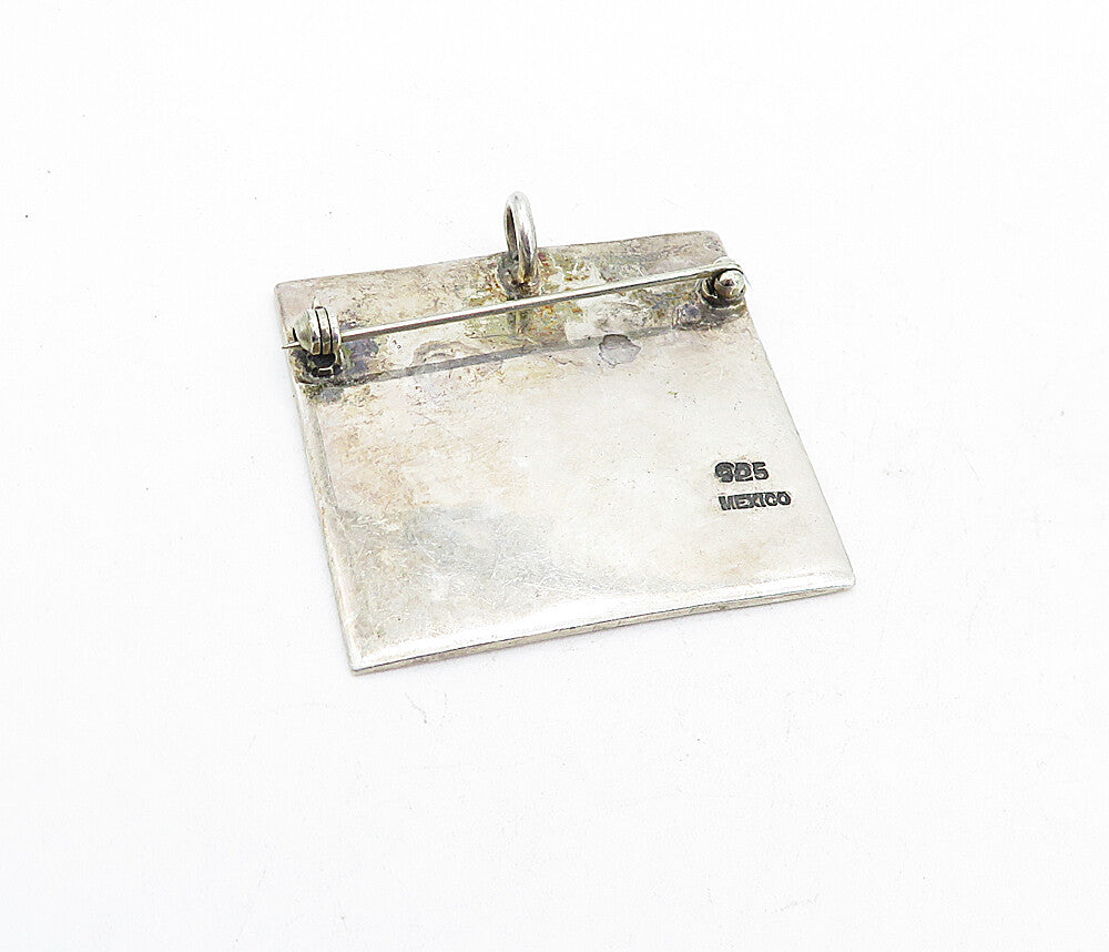 MEXICO 925 Sterling Silver  Vintage Etched Children Love Brooch Pin  BP1900
