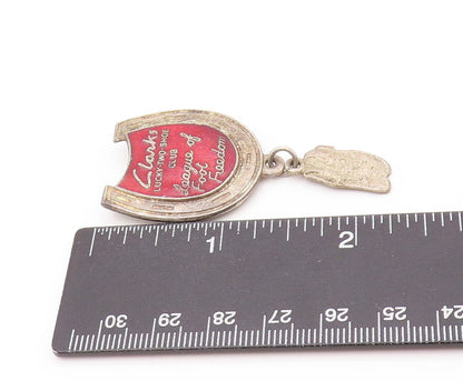 925 Sterling Silver Vintage Brooch Enameled Clarks Antique Shoe Club  BP11523