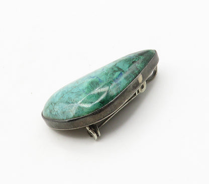 ISRAEL 925 Sterling Silver  Vintage Cabochon Cut Eilat Brooch Pin  BP6413