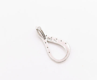 925 Sterling Silver  Shiny Genuine Diamonds Open Tear Drop Pendant  PT7928