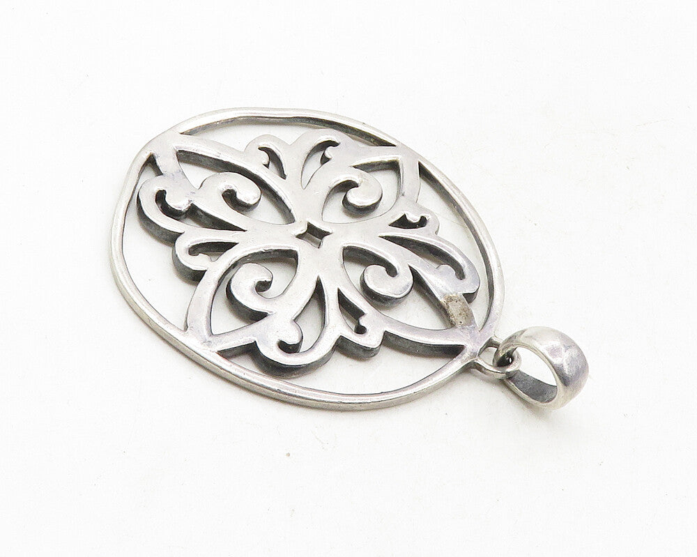 BARSE 925 Sterling Silver  Vintage Shiny Open Flower Design Pendant  PT7775