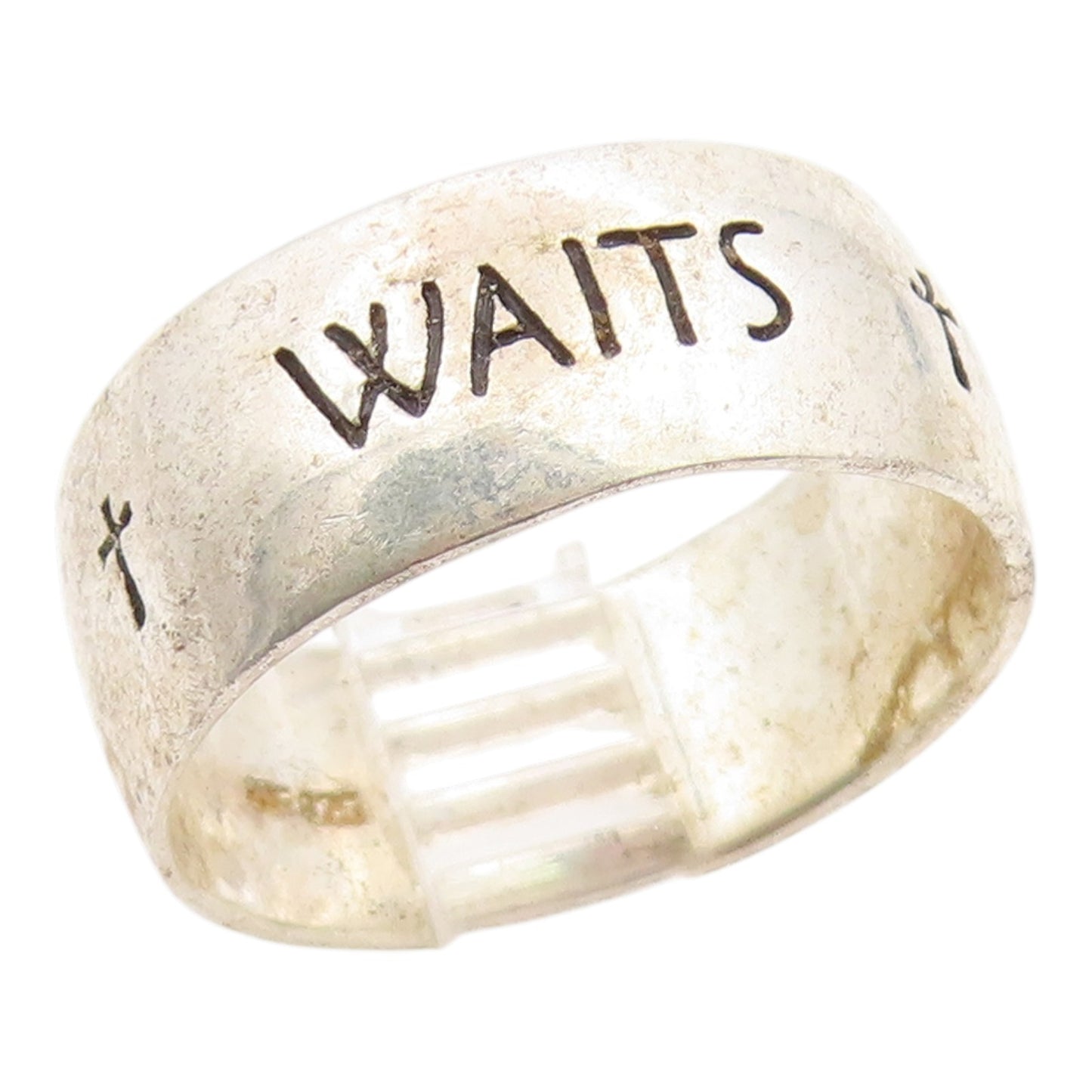 925 Sterling Silver Vintage Ring Engraved True Love Waits Band  Sz 8  RG35812