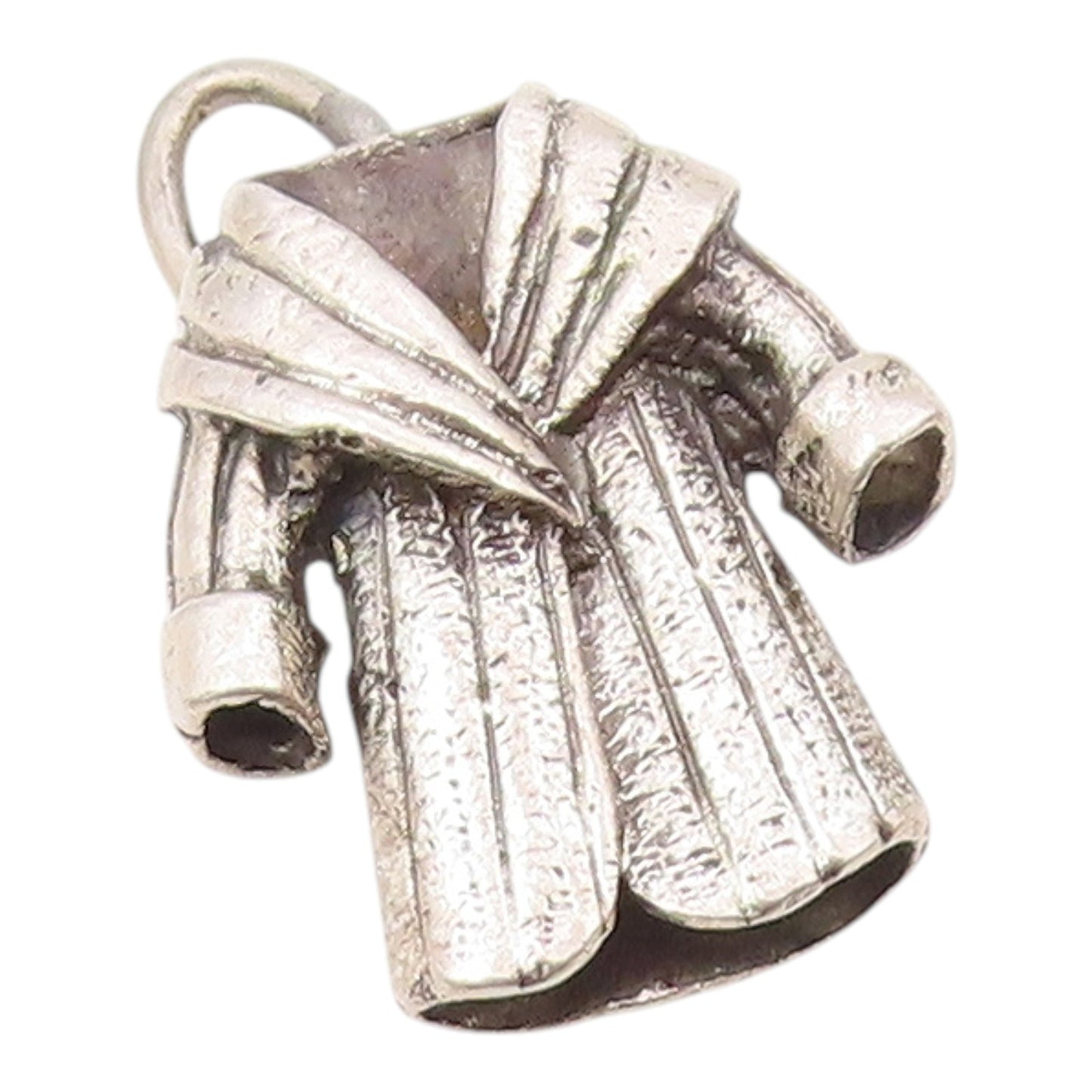 925 Sterling Silver  Vintage Sculpted Winter Coat Motif Pendant  PT21365