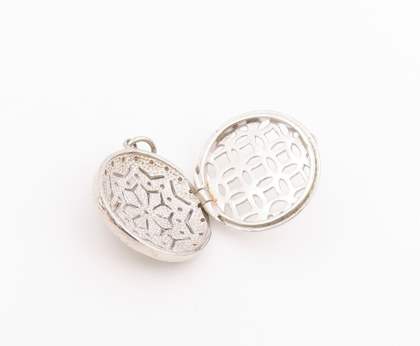 925 Sterling Silver Vintage Pendant Topaz Floral Mandala Charm OPENS  PT26363
