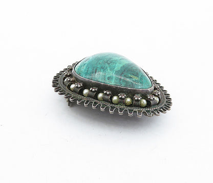 ISRAEL 925 Sterling Silver  Vintage Eilat & Petite Pearls Brooch Pin  BP1581