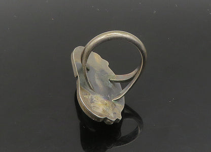 NAVAJO 925 Silver   Vintage Turquoise Petite Cocktail Ring Sz 4.5  RG23031