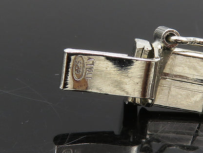 925 Sterling Silver  Vintage Two Tone Square Pattern Necklace  NE3815