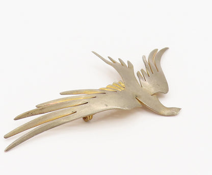 925 Sterling Silver  Vintage Minimalist Flying Bird Brooch Pin  BP10113