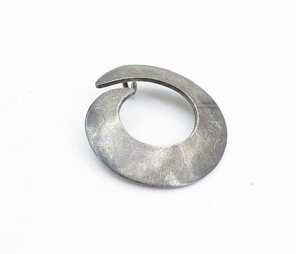 MEXICO 925 Sterling Silver  Vintage Dark Tone Spiral Swirl Pendant  PT3889