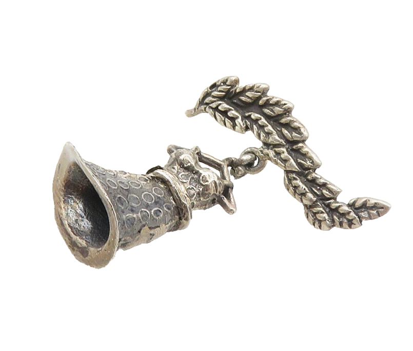 925 Sterling Silver  Vintage Dress On Hanger Floral Vine Sweater Clip  TR1651