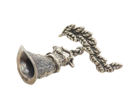 925 Sterling Silver  Vintage Dress On Hanger Floral Vine Sweater Clip  TR1651