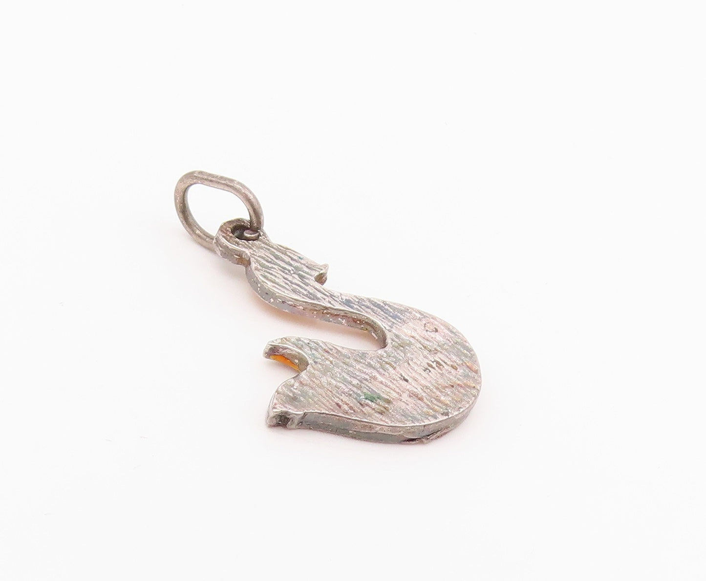 925 Sterling Silver Vintage Pendant Enameled Cutout Duck Charm  PT24287