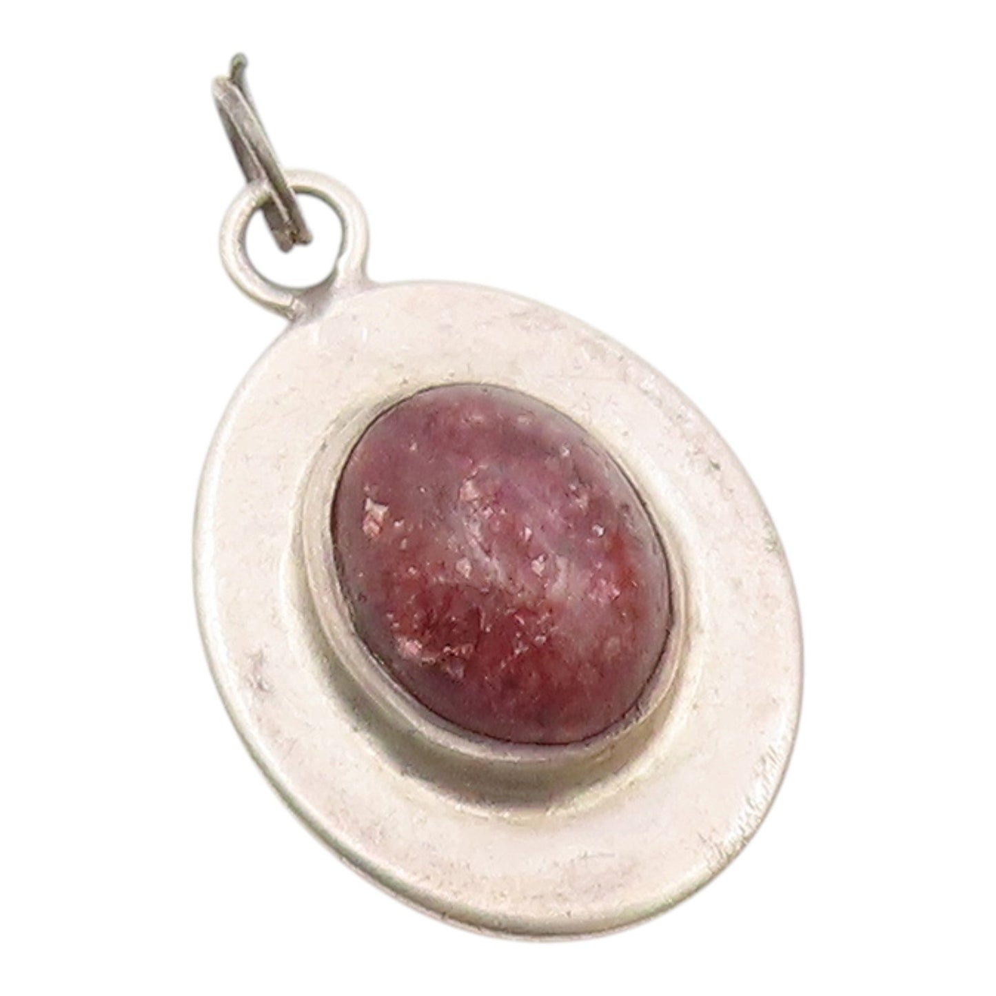 MEXICO 925 Sterling Silver  Vintage Cabochon Goldstone Oval Pendant  PT7860