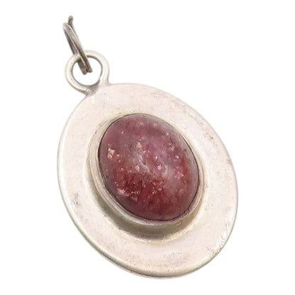 MEXICO 925 Sterling Silver  Vintage Cabochon Goldstone Oval Pendant  PT7860
