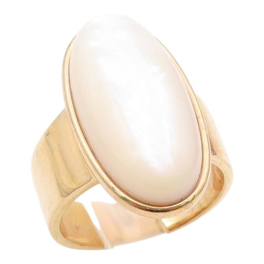 925 Sterling Silver Vintage Ring Gold Plated Classic Opal Band  Sz 7  RG36404