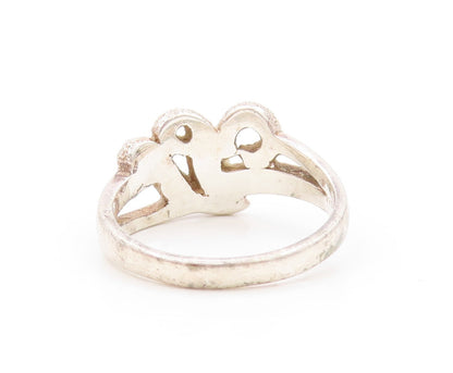 925 Sterling Silver Vintage Ring Designer Swirled Cutout  Sz 7  RG31903