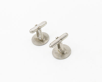 925 Sterling Silver  Vintage Shiny YN Initials Smooth Round Cufflinks  TR2313