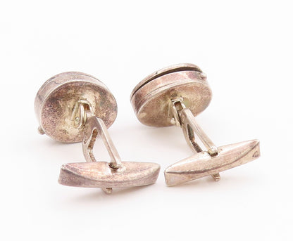 925 Sterling Silver Vintage Cuff Links Black Onyx Minimalist Sleek Pairs  TR3994