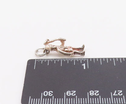 925 Sterling Silver  Vintage Petite Man With Axe Drop Pendant  PT18950