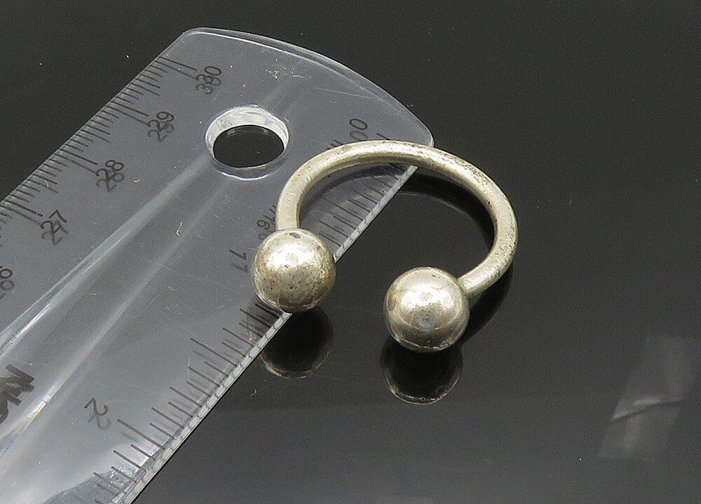 TIFFANY 925 Sterling Silver  Vintage Shiny Sphere Ends Key Ring  TR3047