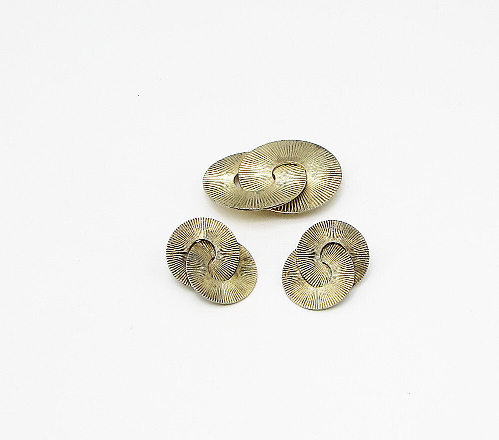 NAPIER 925 Silver  Vintage Interlocked Hoops Brooch Pin & Earrings Set  TR1021