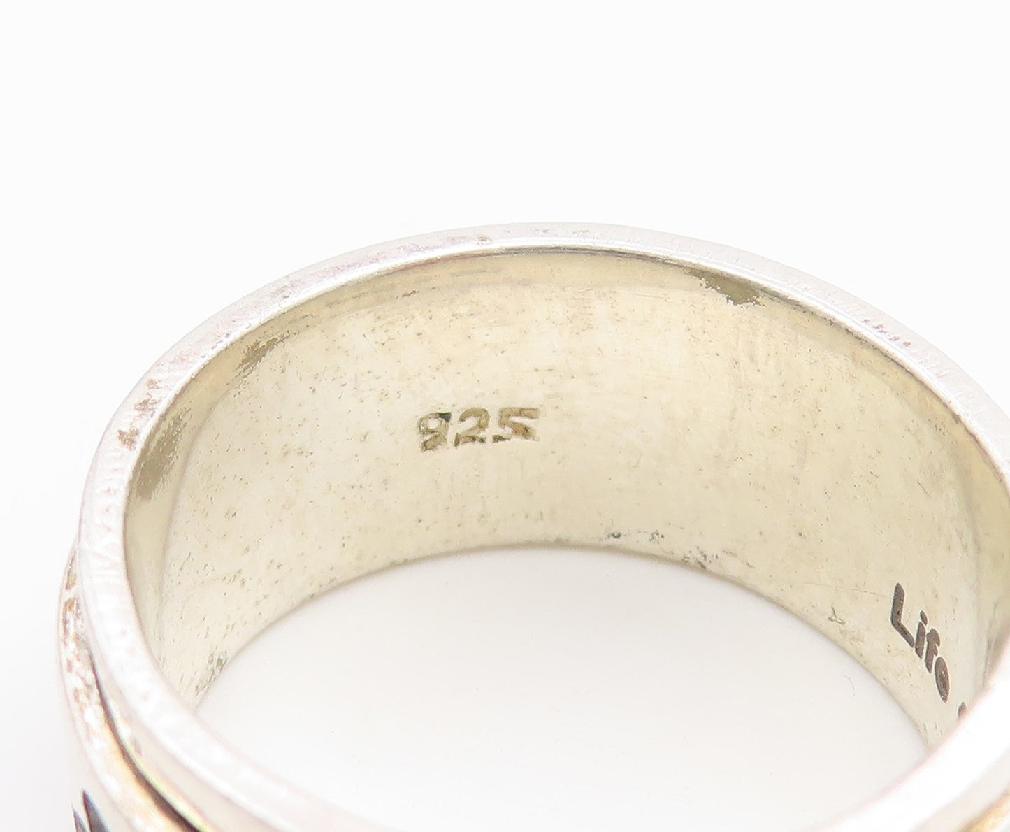925 Sterling Silver Vintage Ring Classic Dinosaur Spinner Band  Sz 8.5  RG36777