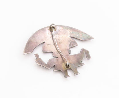 925 Sterling Silver Vintage Brooch GRAZIELLA LAFFI Warrior Man Chief   BP11819
