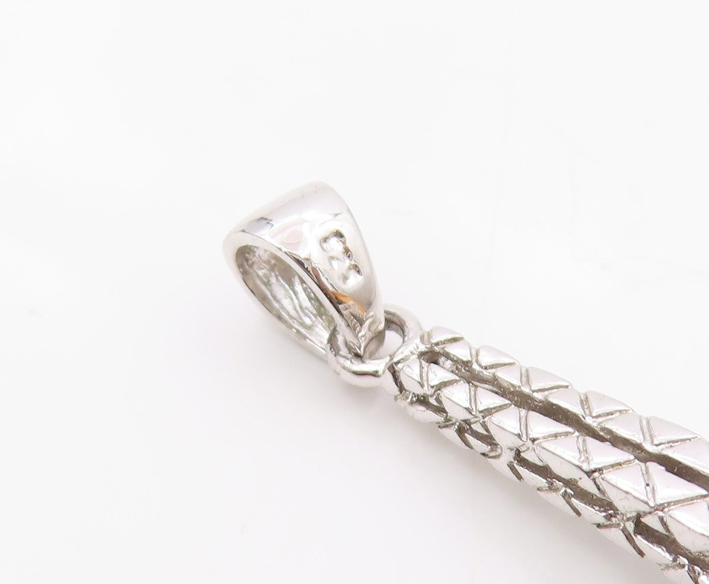 925 Sterling Silver  Vintage Cubic Zirconia Paris Eiffel Tower Pendant PT20773