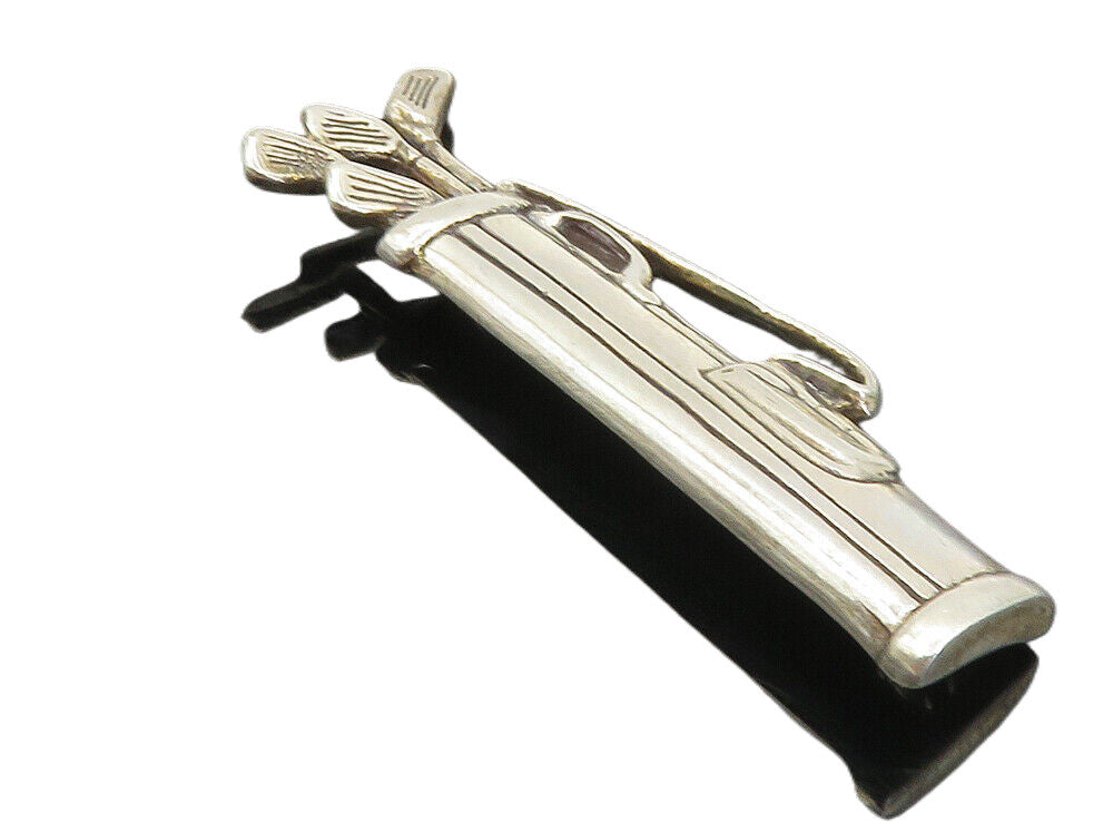 H&H DEMATTEO 925 Sterling Silver  Vintage Bag Of Golf Clubs Brooch Pin  BP3306