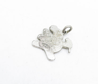 925 Sterling Silver Vintage Enamel Carnaval De Quebec Snowman Pendant PT3625