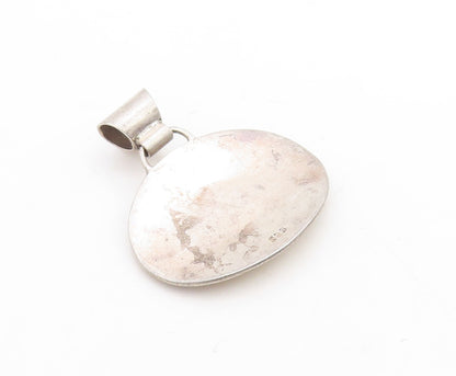925 Sterling Silver Vintage Pendant Dark Tone Antique Design Carved   PT23731