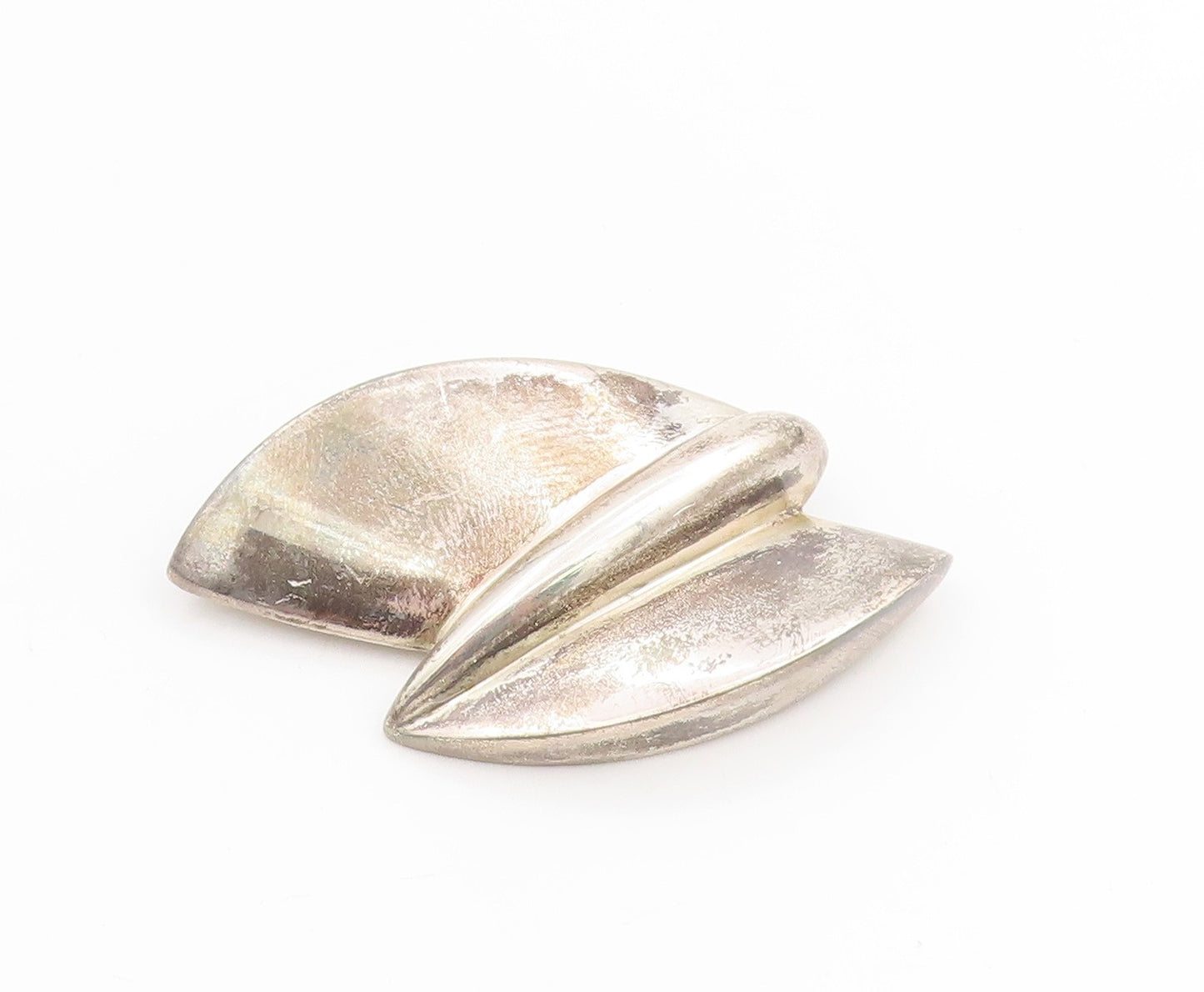 925 Sterling Silver Vintage Brooch BAYANIHAN Modernist Solid Design Pin  BP11953