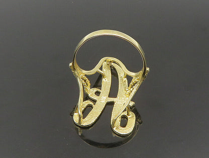 10K GOLD  Vintage Linear Textured Initial A Cutout Ring Sz 10  GR346