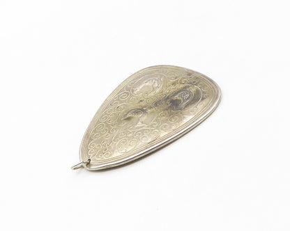 TOWLE 925 Sterling Silver   Vintage Floral Swirl Hen Pattern Pendant  PT13818