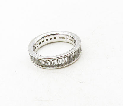 925 Sterling Silver  Sparkling Cubic Zirconia Eternity Band Ring Sz 7  RG9279