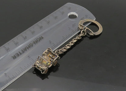 MEXICO 925 Sterling Silver  Vintage Dark Tone Car Key Chain (SPINS)  TR3033