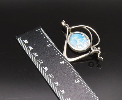 SAMI ZILKA 925 Silver  Vintage Modernist Fused Dichroic Brooch Pin  BP10079