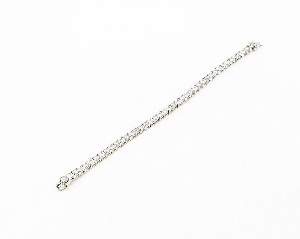 925 Sterling Silver  Shiny Prong Set Cubic Zirconia Tennis Bracelet  BT6741