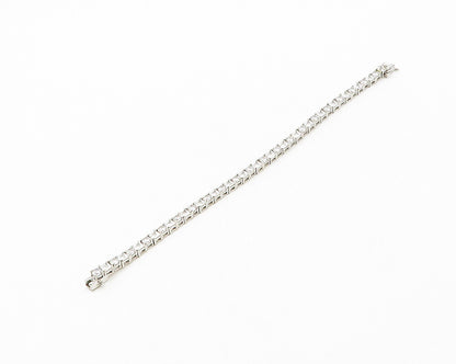 925 Sterling Silver  Shiny Prong Set Cubic Zirconia Tennis Bracelet  BT6741